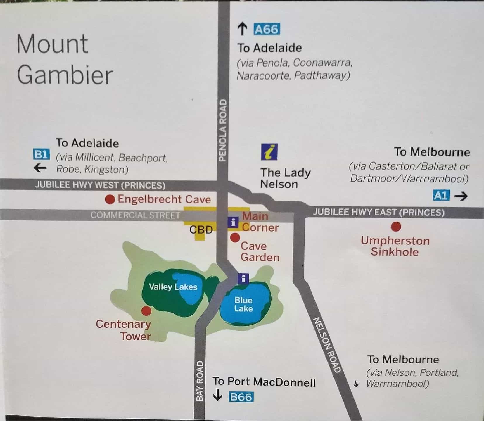 mt gambier tourist map